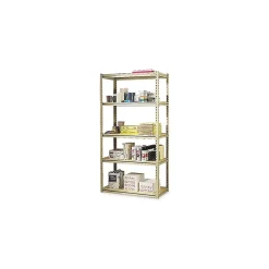 Shelving*Tennsco Commercial Shelving Unit, Supports 1,000 lbs. per Shelf, Sand, 72"H x 36"W x 18 1/2"D