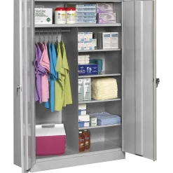 Storage Cabinets*Tennsco ® Jumbo Combination Steel Storage Cabinet, Light Gray, 78H x 48W x 24"D