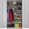 Storage Cabinets*Tennsco Standard Combination Cabinet with Double Hinge Doors, 6-Shelf, 1 Closet, Light Grey, 72"H x 36"W x 24"D