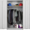 Storage Cabinets*Tennsco Standard Wardrobe Cabinet, 1-Shelf and Coat Rod, Light Gray, 72"H x 36"W x 24"D