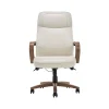 Office Chairs*Thomasville Furniture Lockhart Ergonomic Bonded Leather Swivel Executive Chair, Cream (51494-CRM)