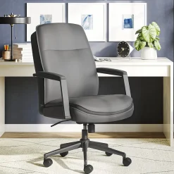 Office Chairs*Thomasville Furniture Upton Ergonomic Bonded Leather Swivel Manager Chair, Gray (51421-GRY)
