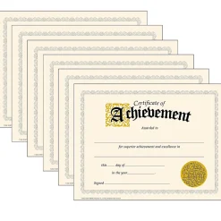 Awards & Certificates*Trend Enterprises Achievement Certificates, 8.5" x 11", Multicolor, 6/Bundle (T-2562-6)