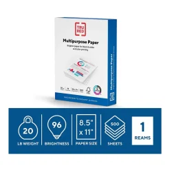 Multipurpose Paper*TRU RED ™ 8.5" x 11" Multipurpose Paper, 20 lbs., 96 Brightness, 500 Sheets/Ream (TR56961)