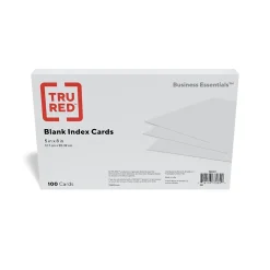Index Cards*TRU RED ™ Index Cards, 5" x 8", White, 100 Cards/Pack (TR51017 )