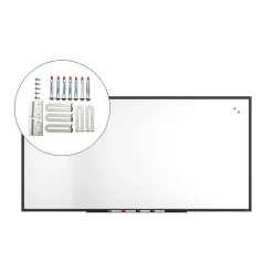 Dry Erase*TRU RED ™ Magnetic Porcelain Dry Erase Board, Black Frame, 8' x 4' (TR61191)
