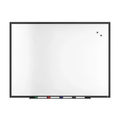 Dry Erase*TRU RED ™ Magnetic Steel Dry Erase Board, Black Frame, 4' x 3' (TR61181)