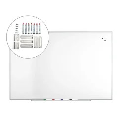 Dry Erase*TRU RED ™ Magnetic Steel Dry Erase Board, Satin Frame, 6' x 4' (TR61177)