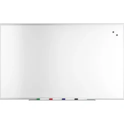Dry Erase*TRU RED ™ Magnetic Steel Dry Erase Board, Satin Frame, 5' x 3' (TR61176)
