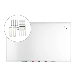 Dry Erase*TRU RED ™ Magnetic Steel Dry Erase Board, Satin Frame, 5' x 3' (TR61176)