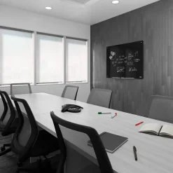 Dry Erase*TRU RED ™ Tempered Glass Dry Erase Board, Black, 4' x 3' (TR61200)