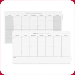 Dry Erase*TRU RED ™ Templated Magnetic Glass Dry-Erase Whiteboard, 3' x 2' (TR62139)
