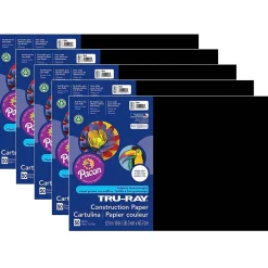Construction Paper*Tru-Ray 12" x 18" Construction Paper, Black, 50 Sheets/Pack, 5 Packs/Bundle (PAC103061-5)