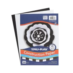 Construction Paper*Tru-Ray 9" x 12" Construction Paper, Black/White, 144 Sheets/Pack (P6676)