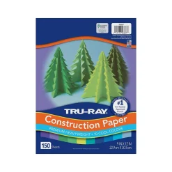 Construction Paper*Tru-Ray 9" x 12" Construction Paper, Cool Assorted, 150 Sheets/Pack (P6687)