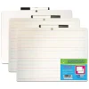Dry Erase*Flipside Two-Sided Rectangular, Primary Ruled/Blank Dry Erase Whiteboard, With Marker, 9" x 12", Pack of 3 (FLP19034-3)