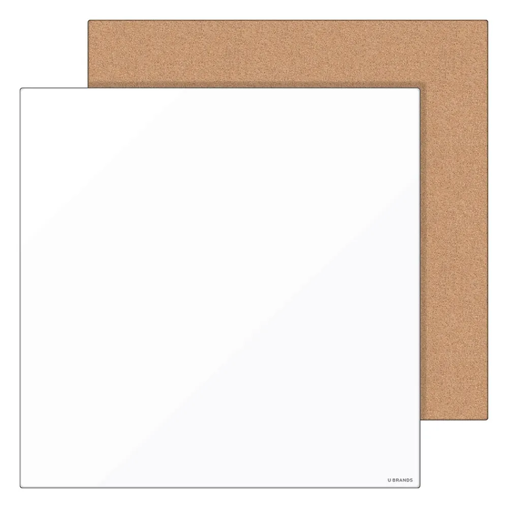 Dry Erase*U Brands Cork & Dry Erase Board Set, 1' x 1' (3888U00-01)