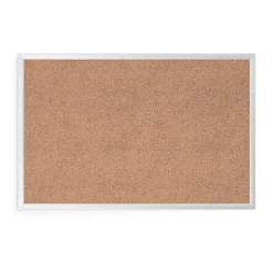 Bulletin*U Brands Cork Bulletin Board, 35" x 23", Silver Aluminum Frame