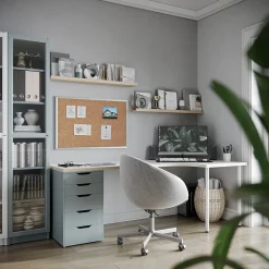 Bulletin*U Brands Cork Bulletin Board, 35" x 23", Silver Aluminum Frame