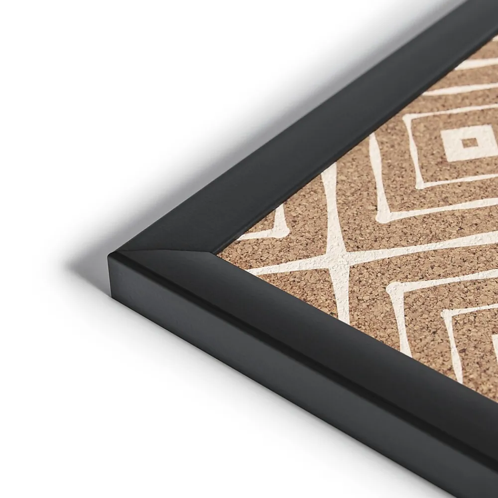 Bulletin*U Brands Fashion Cork Bulletin Board, Black Frame, 16"H x 20"W (2883U00-01)