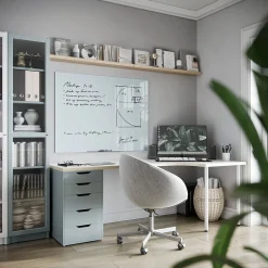 Dry Erase*U Brands Floating Glass Ghost Grid Dry Erase Board, Frameless, 4' x 3' (2799U00-01)