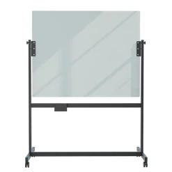 Dry Erase*U Brands Glass Mobile Dry-Erase Whiteboard, 4' x 3' (2914U00-01)
