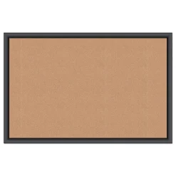 Bulletin*U Brands Self-Healing Cork Bulletin Board, 35" x 23", Black Finish (00301AANNN)
