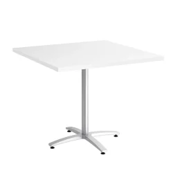 Conference Room Tables*Union & Scale ™ 36" Square White Seated Height Table Silver Base