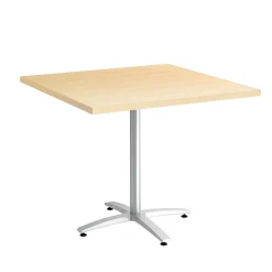 Conference Room Tables*Union & Scale ™ Multipurpose 36" Square Natural Maple Laminate Seated Height Silver Base Table (54828)