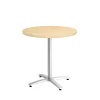 Conference Room Tables*Union & Scale ™ Multipurpose 30" Round Natural Maple Laminate Seated Height Silver Base Table (54808)