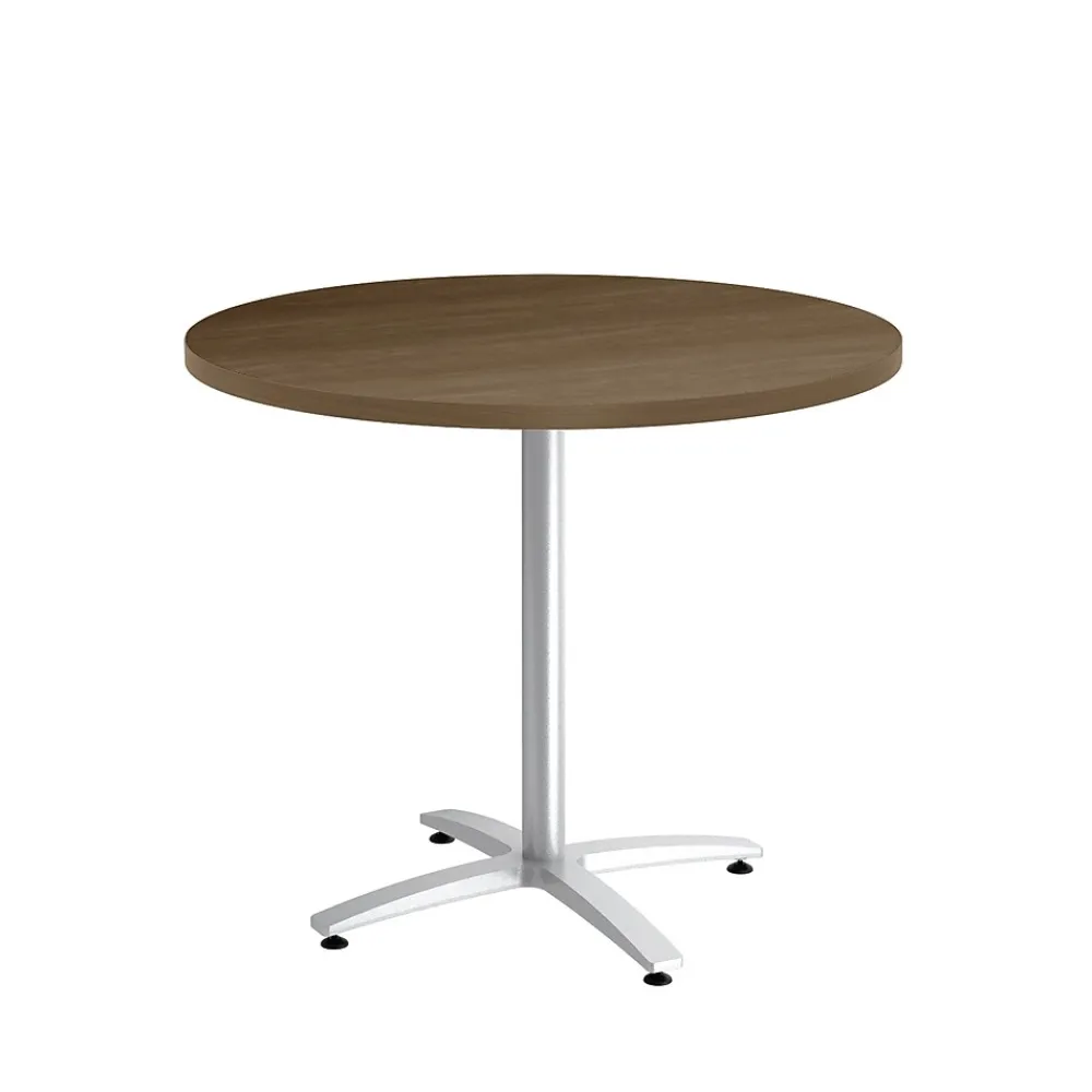 Conference Room Tables*Union & Scale ™ Multipurpose 36" Round Pinnacle Laminate Seated Height Silver Base Table (54793)