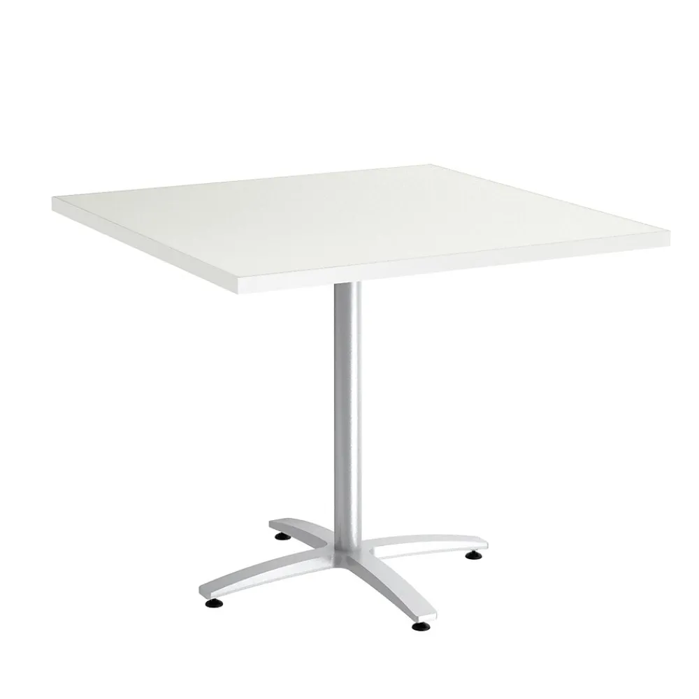 Conference Room Tables*Union & Scale ™ Multipurpose 36" Square Silver Mesh Laminate Seated Height Silver Base Table (54824)