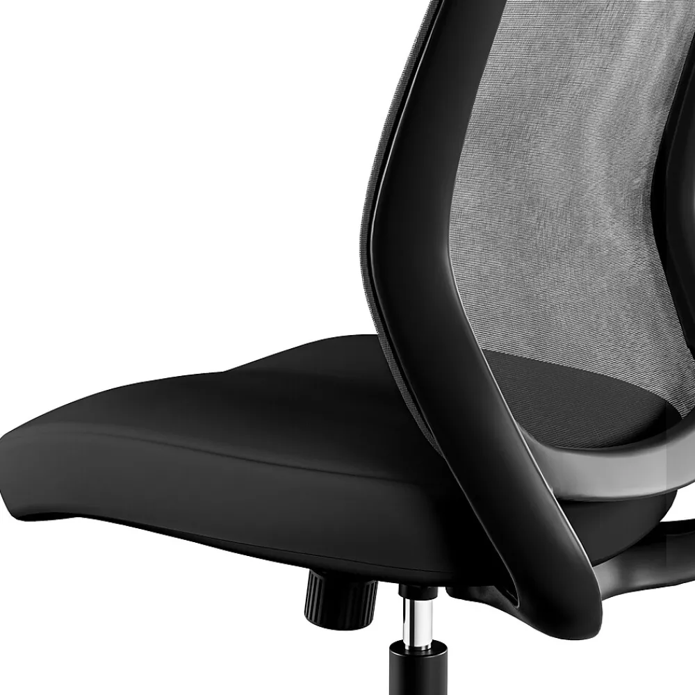 Office Chairs*Union & Scale ™ Essentials™ Armless Ergonomic Fabric Swivel Task Chair, Black (UN59378)