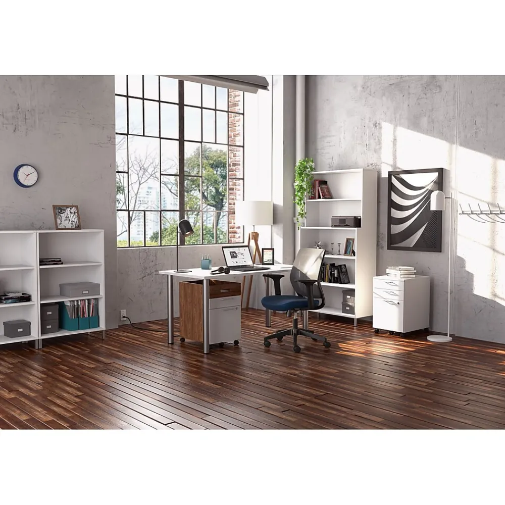 File Cabinets*Union & Scale ™ Essentials 2-Drawer Mobile Vertical File Cabinet, Letter/Legal, Lockable, 24.2"H x 15.5"W x 21"D, White/Espresso