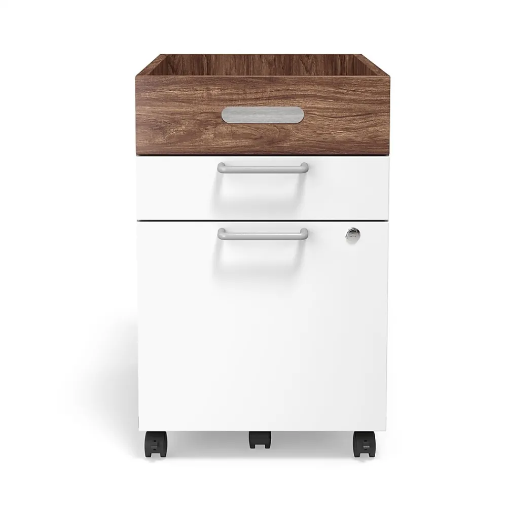 File Cabinets*Union & Scale ™ Essentials 2-Drawer Mobile Vertical File Cabinet, Letter/Legal, Lockable, 24.2"H x 15.5"W x 21"D, White/Espresso