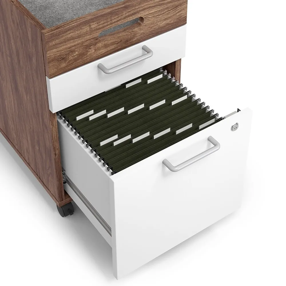 File Cabinets*Union & Scale ™ Essentials 2-Drawer Mobile Vertical File Cabinet, Letter/Legal, Lockable, 24.2"H x 15.5"W x 21"D, White/Espresso