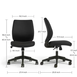 Office Chairs*Union & Scale ™ Essentials™ Ergonomic Armless Fabric Task Chair, Black (UN59382)