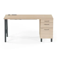 Corner Desks*Union & Scale ™ Essentials 60"W Single Pedestal Desk, Natural (UN60419)