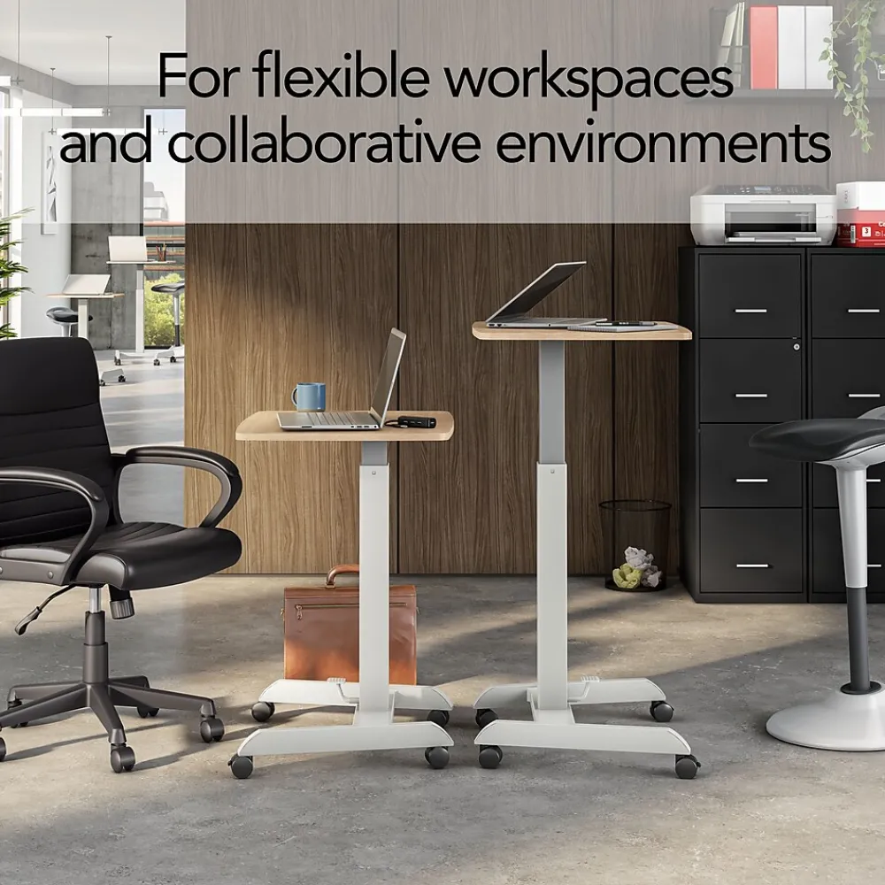 Standing Desks*Union & Scale ™ Essentials 24"W Rectangular Adjustable Standing Desk, Natural (FWS07-2)