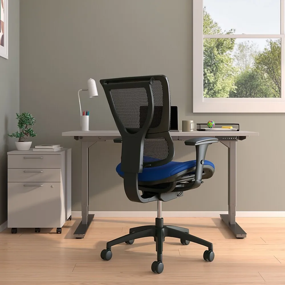 Office Chairs*Union & Scale FlexFit™ Ergonomic Mesh Swivel Task Chair, Blue/Black (UN59413)