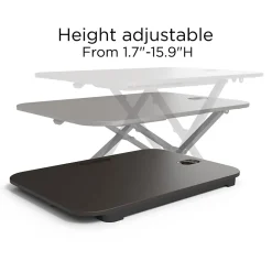 Standing Desks*Union & Scale ™ FlexFit™ 27"W Manual Rectangular Adjustable Desk Converter, Black (UN45516-CC)