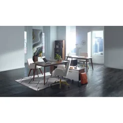 File Cabinets*Union & Scale ™ MidMod 2-Drawer Mobile Lateral File Cabinet, Letter/Legal, Lockable, 21.1"H x 29.4"W x 18.8"D, White/Espresso