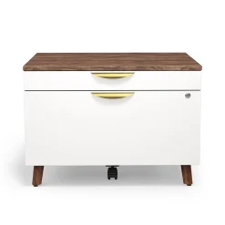 File Cabinets*Union & Scale ™ MidMod 2-Drawer Mobile Lateral File Cabinet, Letter/Legal, Lockable, 21.1