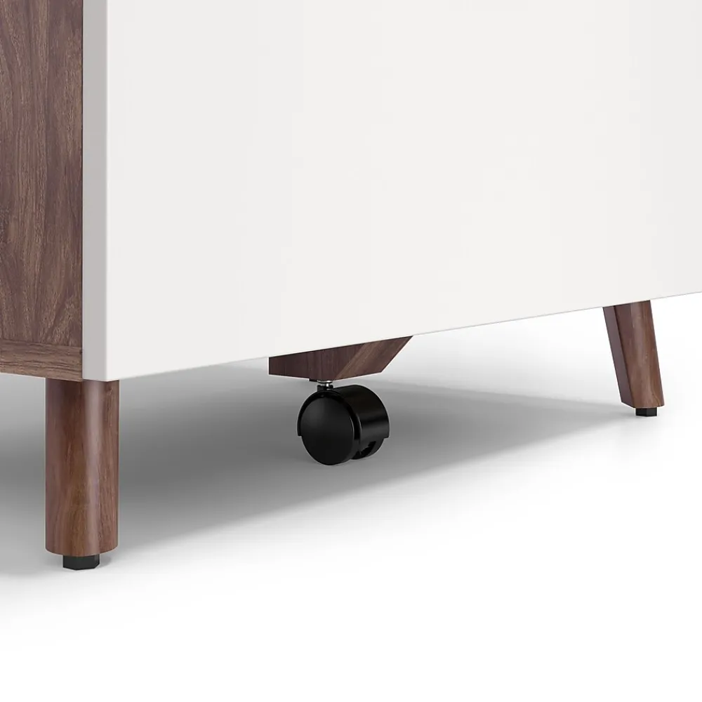 File Cabinets*Union & Scale ™ MidMod 2-Drawer Mobile Lateral File Cabinet, Letter/Legal, Lockable, 21.1"H x 29.4"W x 18.8"D, White/Espresso