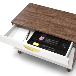 File Cabinets*Union & Scale ™ MidMod 2-Drawer Mobile Lateral File Cabinet, Letter/Legal, Lockable, 21.1