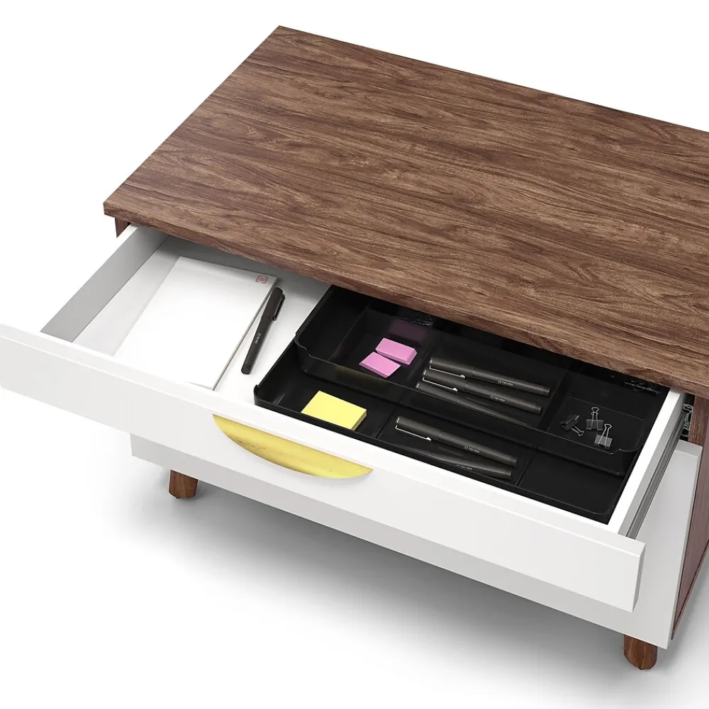 File Cabinets*Union & Scale ™ MidMod 2-Drawer Mobile Lateral File Cabinet, Letter/Legal, Lockable, 21.1"H x 29.4"W x 18.8"D, White/Espresso