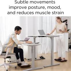 Standing Desks*Union & Scale ™ 55"W Electric Rectangular Adjustable Standing Desk with Micro Movements, White (UN62092)