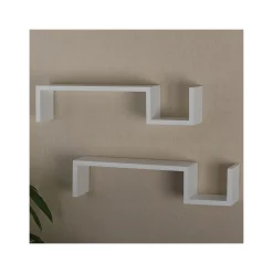 Shelving*V-Light MDF Wall-Mounted Shelf, 21.5", White, 2/Pack (VW161008W)