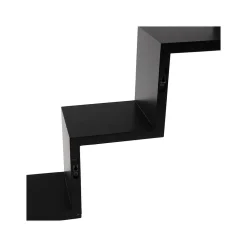 Shelving*V-Light 3-Shelf Wall-Mounted Ladder-Style Unit, 17.25", Black (VW161006B)