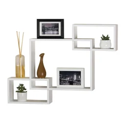 Shelving*V-Light 6-Shelf Wood Mounted Decorative Unit, 27.4", White (VW161016W)